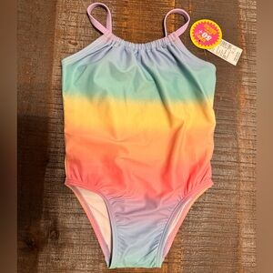 NWT Toddler Girl One Piece Swimsuit Pastel Colors UPF 50+ Size 3T
